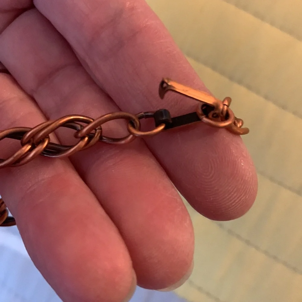 Vintage Solid copper bracket double link style!! - Picture 4 of 5